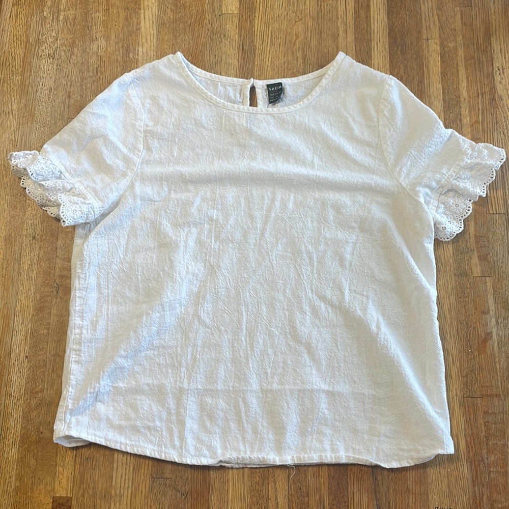 Shein White Cotton Blouse